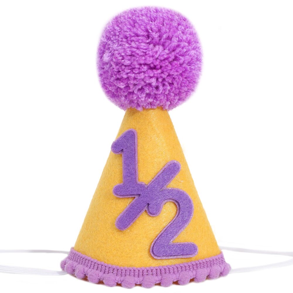 4986 Half Birthday Party Hat - Colorful Cute 1/2 Cone Hat, Six Months Photo